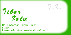 tibor kolm business card